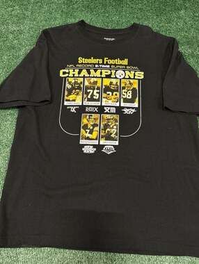 Vintage Reebok Pittsburgh Steelers 6-Time Super Bowl Champions T-Shirt Size Larg